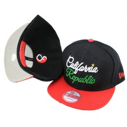 Califomia Republic Black Snapback Hat JT 0613 Snapback