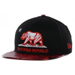 Califomia Republic Black Snapback Hat GF 2 Snapback
