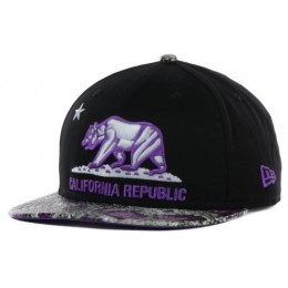 Califomia Republic Black Snapback Hat GF 4 Snapback