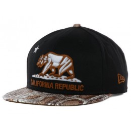 Califomia Republic Black Snapback Hat GF Snapback