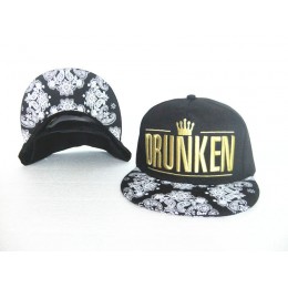 Drunken Black Snapback Hat GF 0613 Snapback