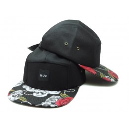 HUF 5 Black Snapback Hat SF 0528 Snapback