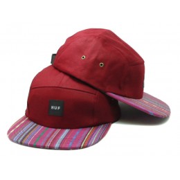 HUF 5 Red Snapback Hat SF 0528 Snapback