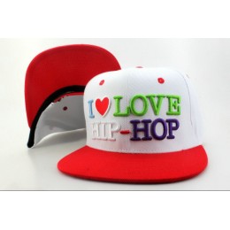 I Love HIP-HOP White Snapback Hat QH Snapback