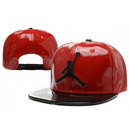 Jordan Leather Red Snapback Hat 1 XDF 0526 Snapback