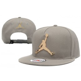 Jordan Metal Logo Grey Snapback Hat 1 XDF 0526 Snapback