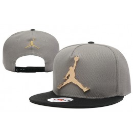 Jordan Metal Logo Grey Snapback Hat XDF 0526 Snapback