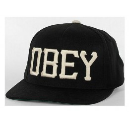 Obey Black Snapback Hat GF 5 Snapback