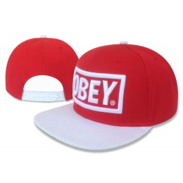 Obey Red Snapback Hat GF 1 Snapback