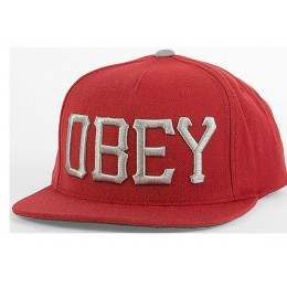 Obey Red Snapback Hat GF 2 Snapback