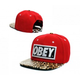 Obey Red Snapback Hat GF Snapback