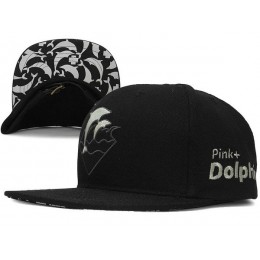 Pink Dolphin Waves Snapback Black Hat XDF 0701 Snapback