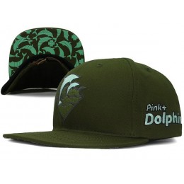 Pink Dolphin Waves Snapback Green Hat XDF 0701 Snapback