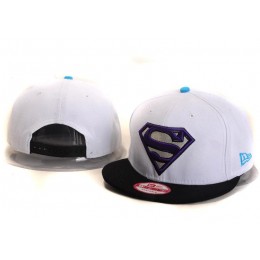 Super Man White Snapback Hat YS Snapback