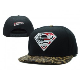Super Man Black Snapback Hat SF 1 0701 Snapback