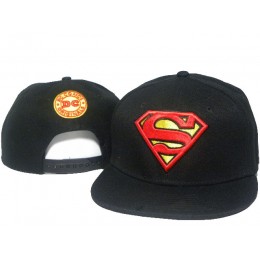 Super Man Black Snapback Hat DD 0512 Snapback