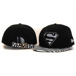 Super Man Black Snapback Hat YS Snapback