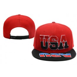 USA Red Snapback Hat XDF 0528 Snapback