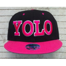 YOLO Black Snapback Hat GF 1 Snapback