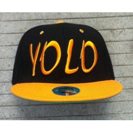 YOLO Black Snapback Hat GF 2 Snapback