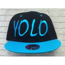 YOLO Black Snapback Hat GF Snapback