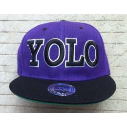 YOLO Purple Snapback Hat GF Snapback