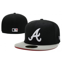 Atlanta Braves Black Fitted Hat LX 0721 Snapback