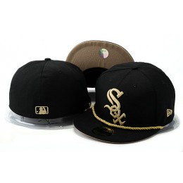Chicago White Sox Black Fitted Hat YS 0528 Snapback
