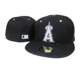 Los Angeles Angels Black Fitted Hat LX 0512 Snapback