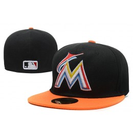 Miami Marlins Black Fitted Hat LX 0721 Snapback