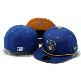 Milwaukee Brewers Blue Fitted Hat YS 0528 Snapback
