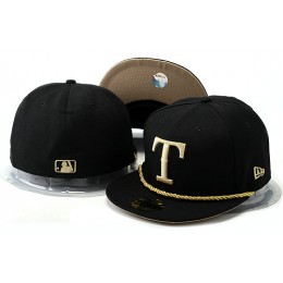 Texas Rangers Black Fitted Hat YS 0528 Snapback