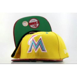 Miami Marlins Yellow Snapback Hat QH Snapback