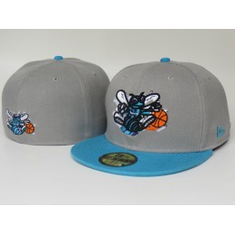 New Orleans Hornets Grey Fitted Hat LS Snapback