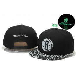 Brooklyn Nets Black Snapback Noctilucence Hat GS 0620 Snapback
