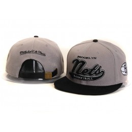 Brooklyn Nets Grey Snapback Hat YS Snapback