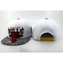 Chicago Bulls White Snapback Hat QH Snapback