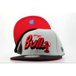 Chicago Bulls Grey Snapback Hat QH 1 Snapback