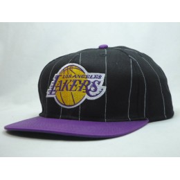 Los Angeles Lakers Stripe Black Snapback Hat SF Snapback