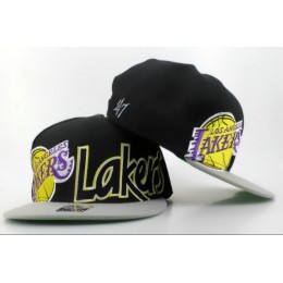Los Angeles Lakers Black Snapback Hat QH 0606 Snapback