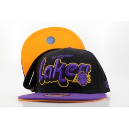 Los Angeles Lakers Black Snapback Hat QH Snapback