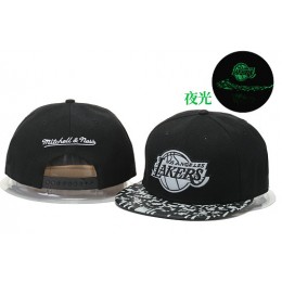 Los Angeles Lakers Black Snapback Noctilucence Hat GS 0620 Snapback
