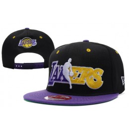 Los Angeles Lakers Black Snapback Hat XDF 0512 Snapback