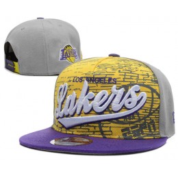 Los Angeles Lakers Grey Snapback Hat DF1 0512 Snapback
