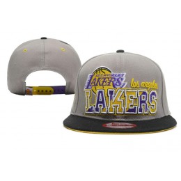 Los Angeles Lakers Grey Snapback Hat XDF 0512 Snapback