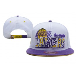 Los Angeles Lakers White Snapback Hat XDF 0512 Snapback