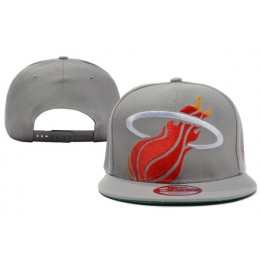 Miami Heat Grey Snapback Hat XDF 4 Snapback