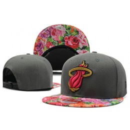 Miami Heat Grey Snapback Hat DF 1 0613 Snapback