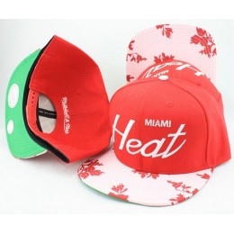 Miami Heat Flower Bill Snapback Hat JT07 Snapback