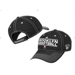 Brooklyn Nets Black Peaked Cap DF 0512 Snapback